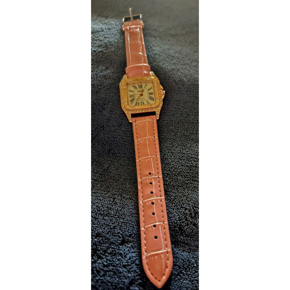 WOMEN DIAMOND WATCH STARRY LUXURY BRACELET SET WATCHES LADIES CASUAL LEATHER BAN - Picture 2 of 2